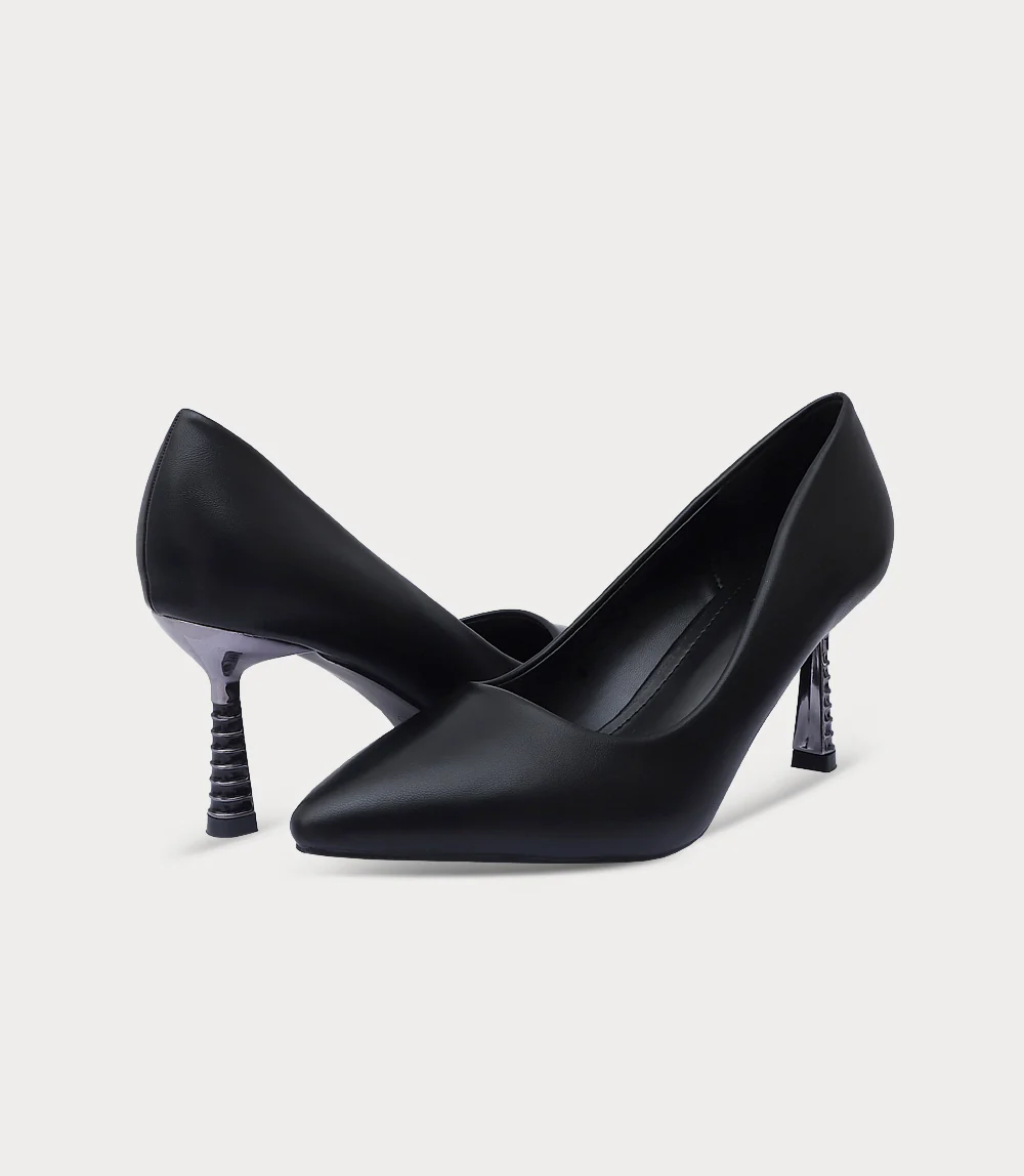 Women Court Shoes-BLACK - Image 3