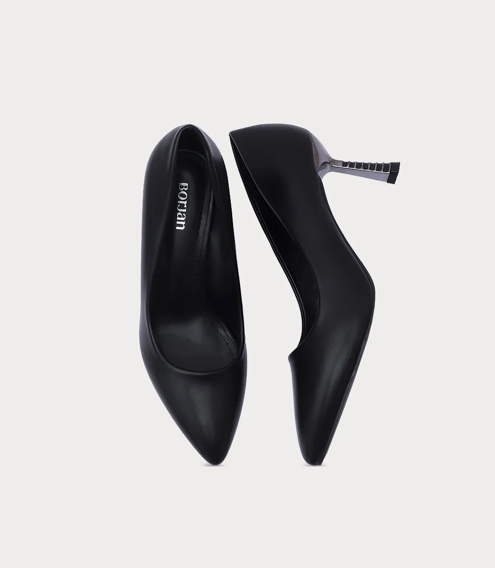 Women Court Shoes-BLACK - Image 4