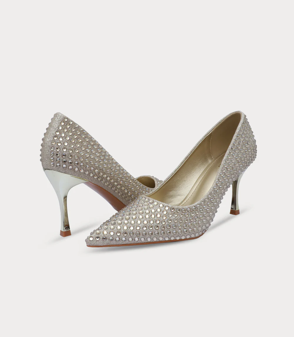 Women Court Shoes-GOLD - Image 3