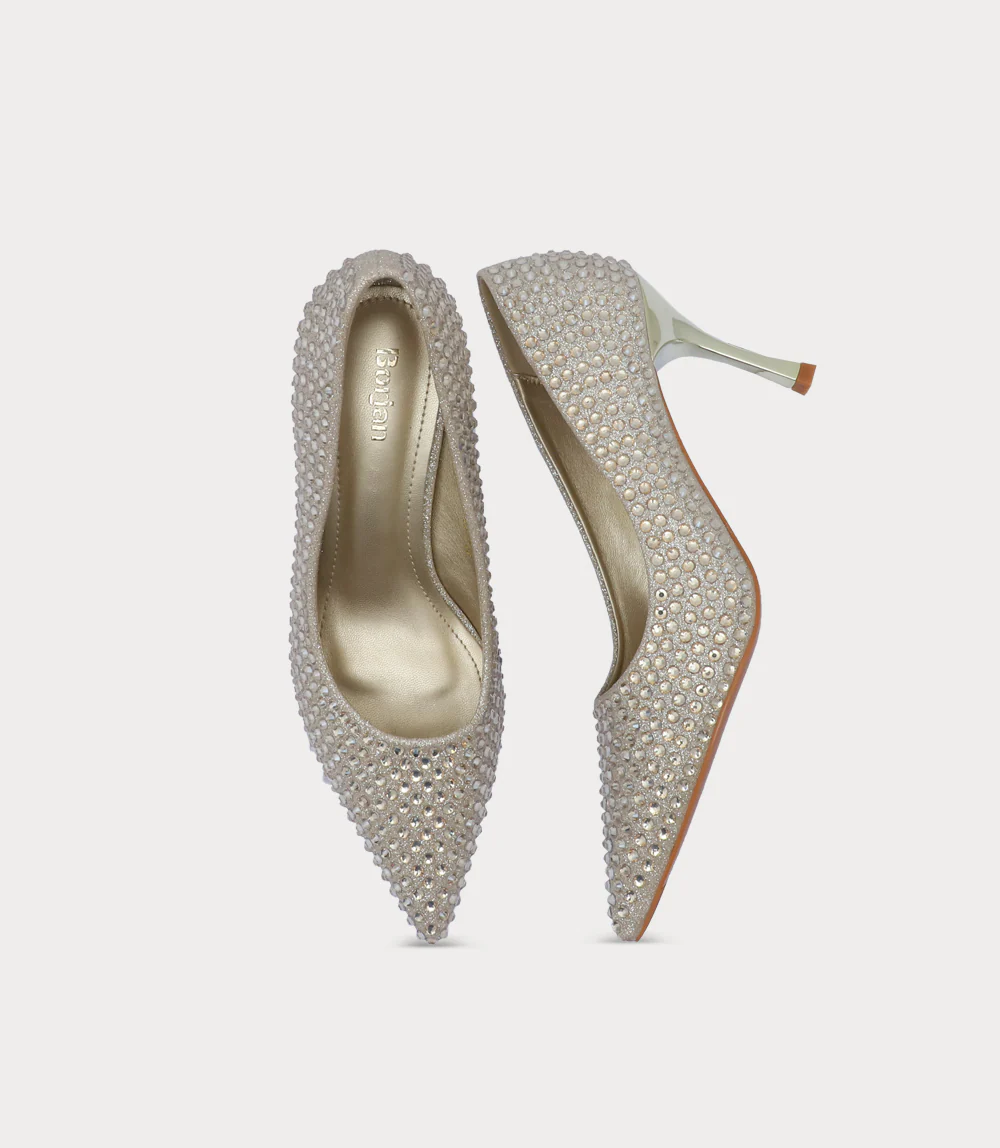 Women Court Shoes-GOLD - Image 4