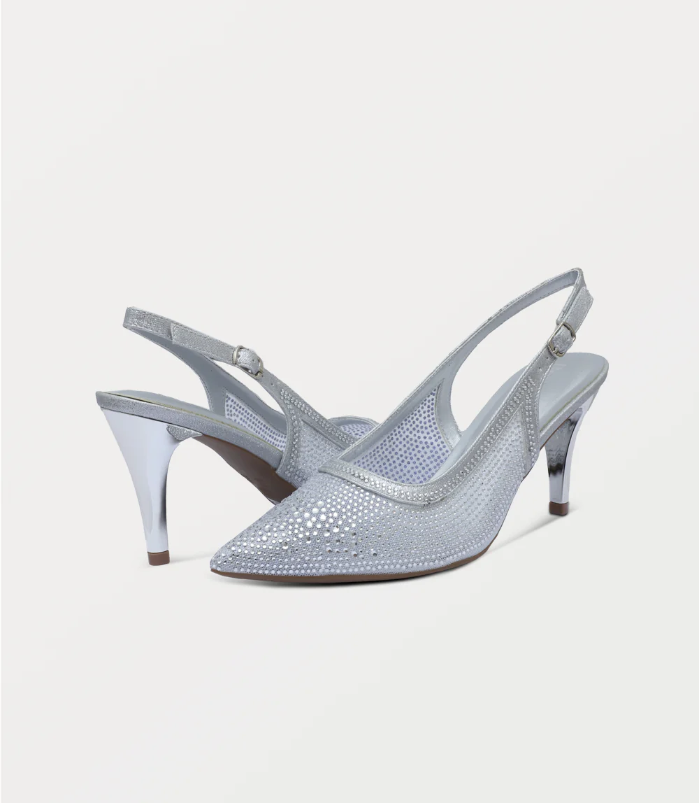 Women Sling Back-SILVER - Image 3