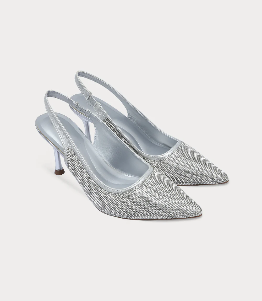 Women Sling Back-SILVER - Image 2