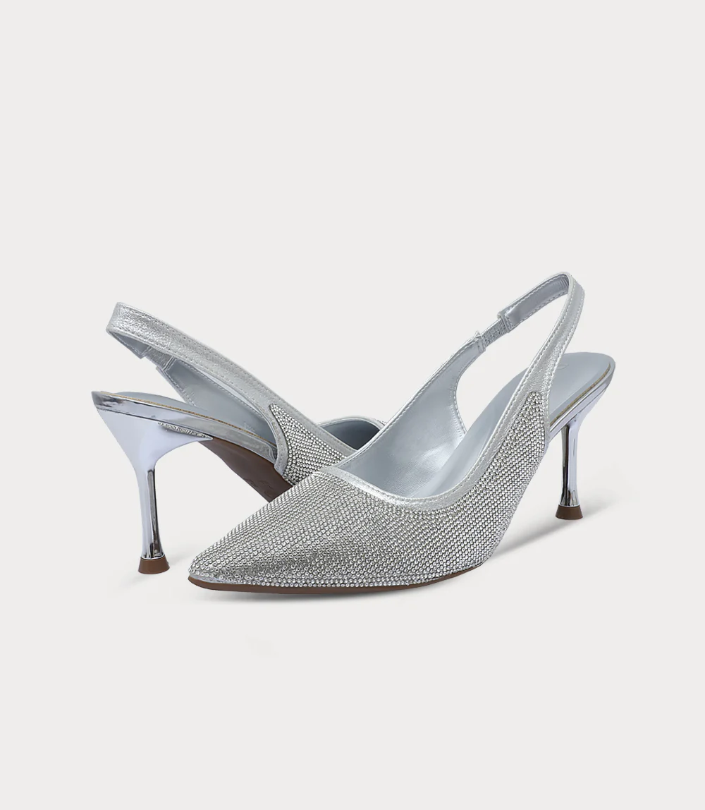 Women Sling Back-SILVER - Image 3