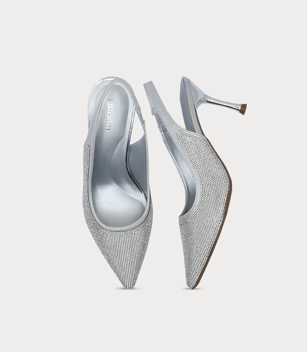 Women Sling Back-SILVER - Image 4