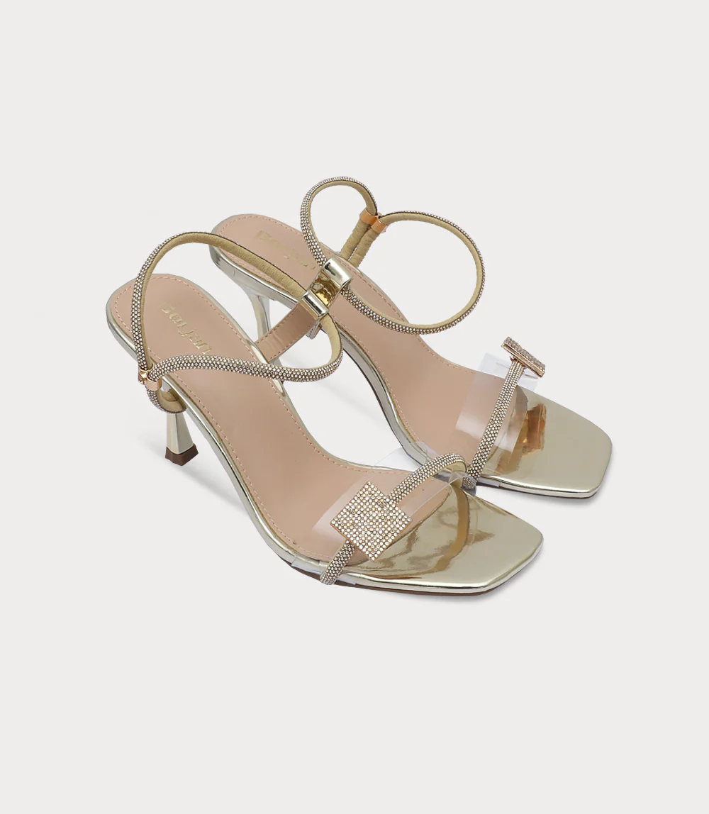 Women Sandal Heels-GOLD - Image 2