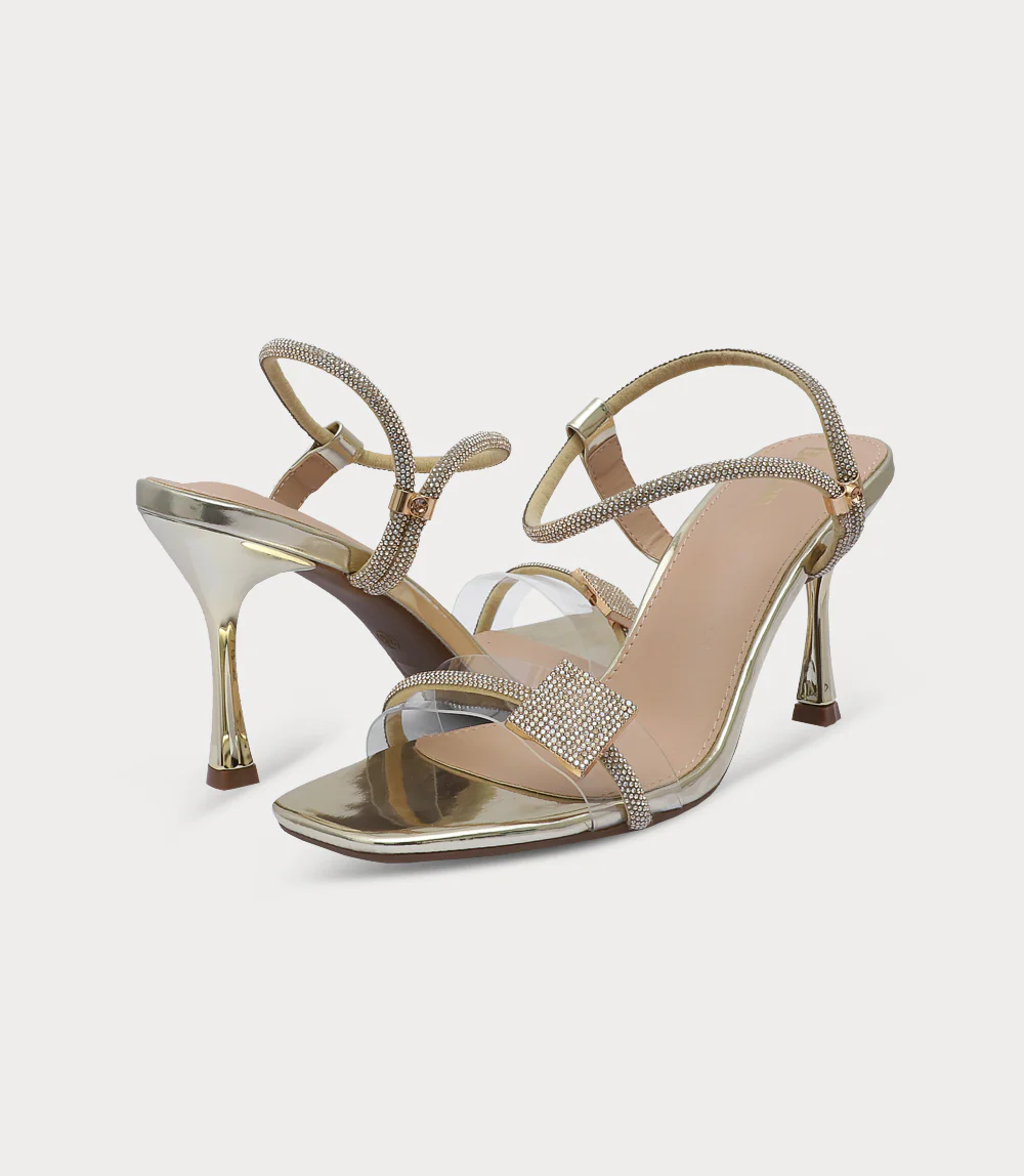 Women Sandal Heels-GOLD - Image 3