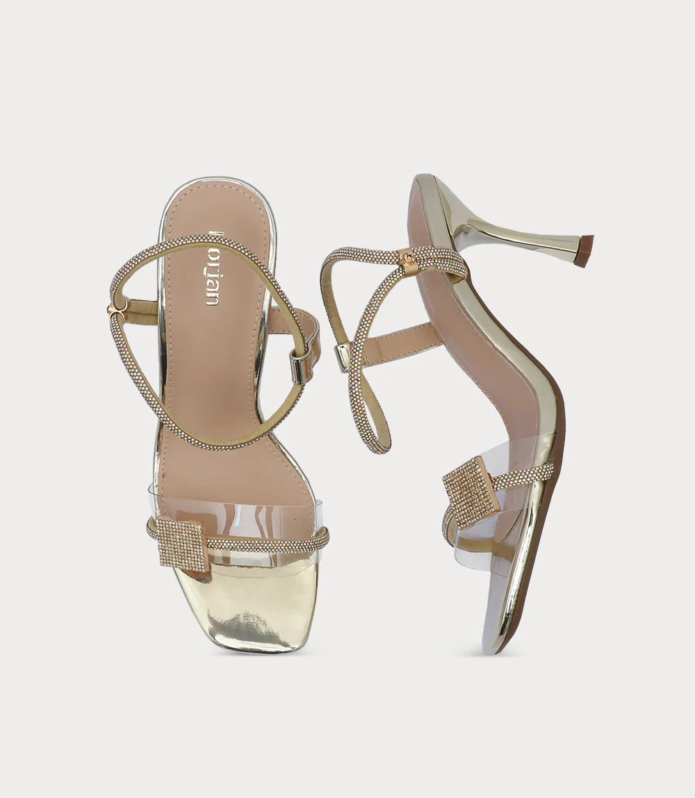 Women Sandal Heels-GOLD - Image 4