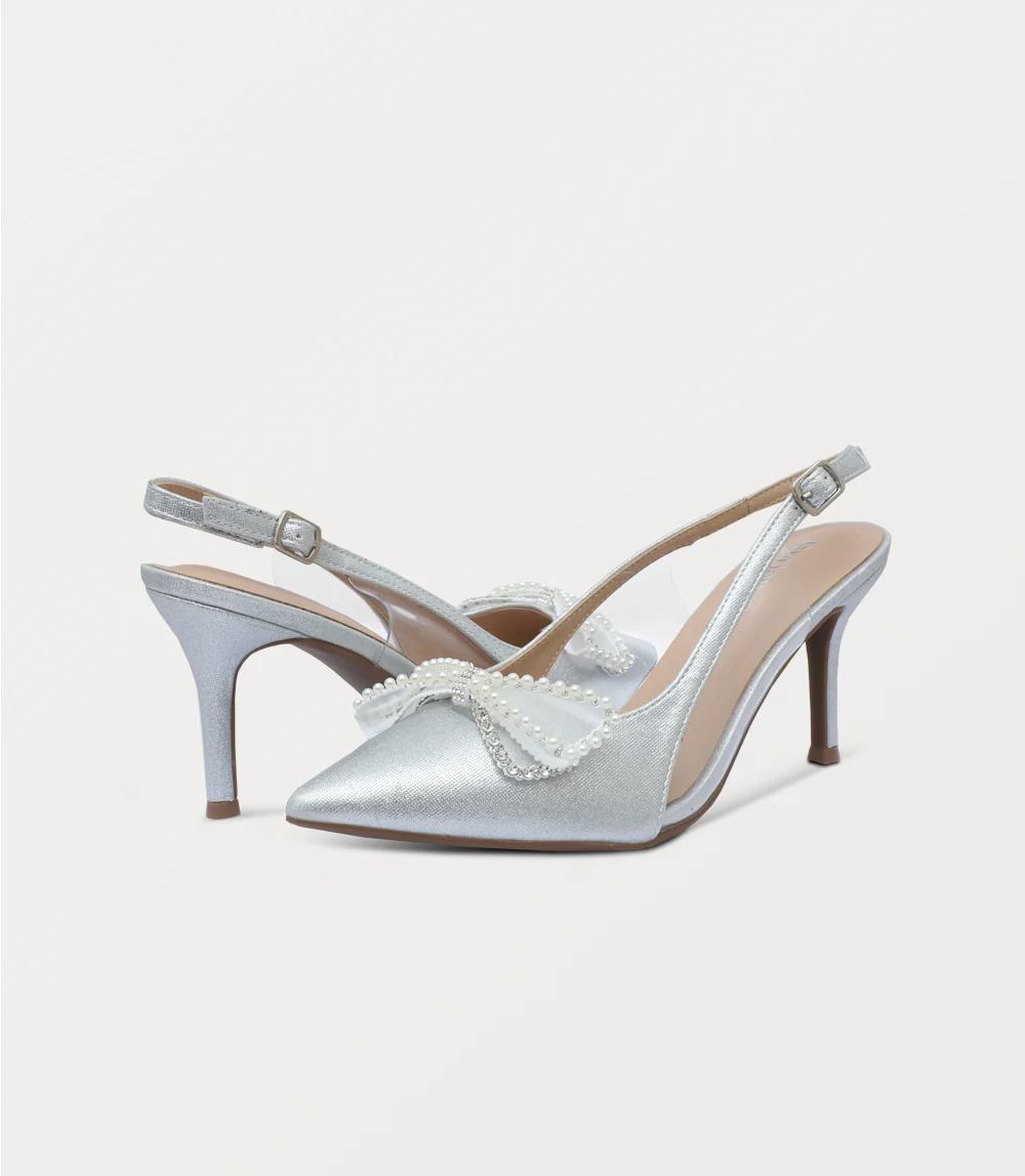 Women Sling Back-SILVER - Image 3