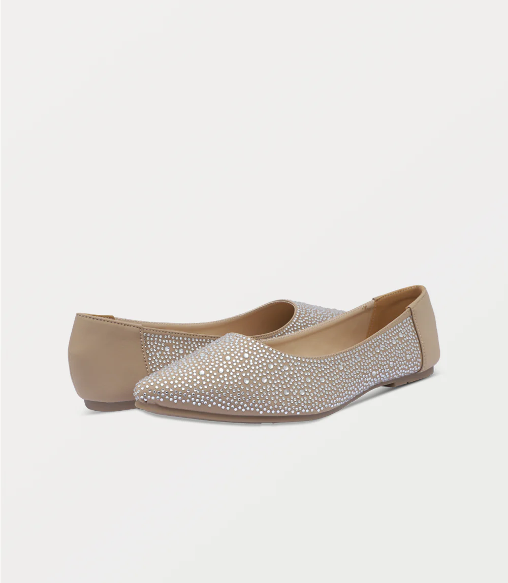 Women Ballerina-GOLDEN/BEG - Image 3