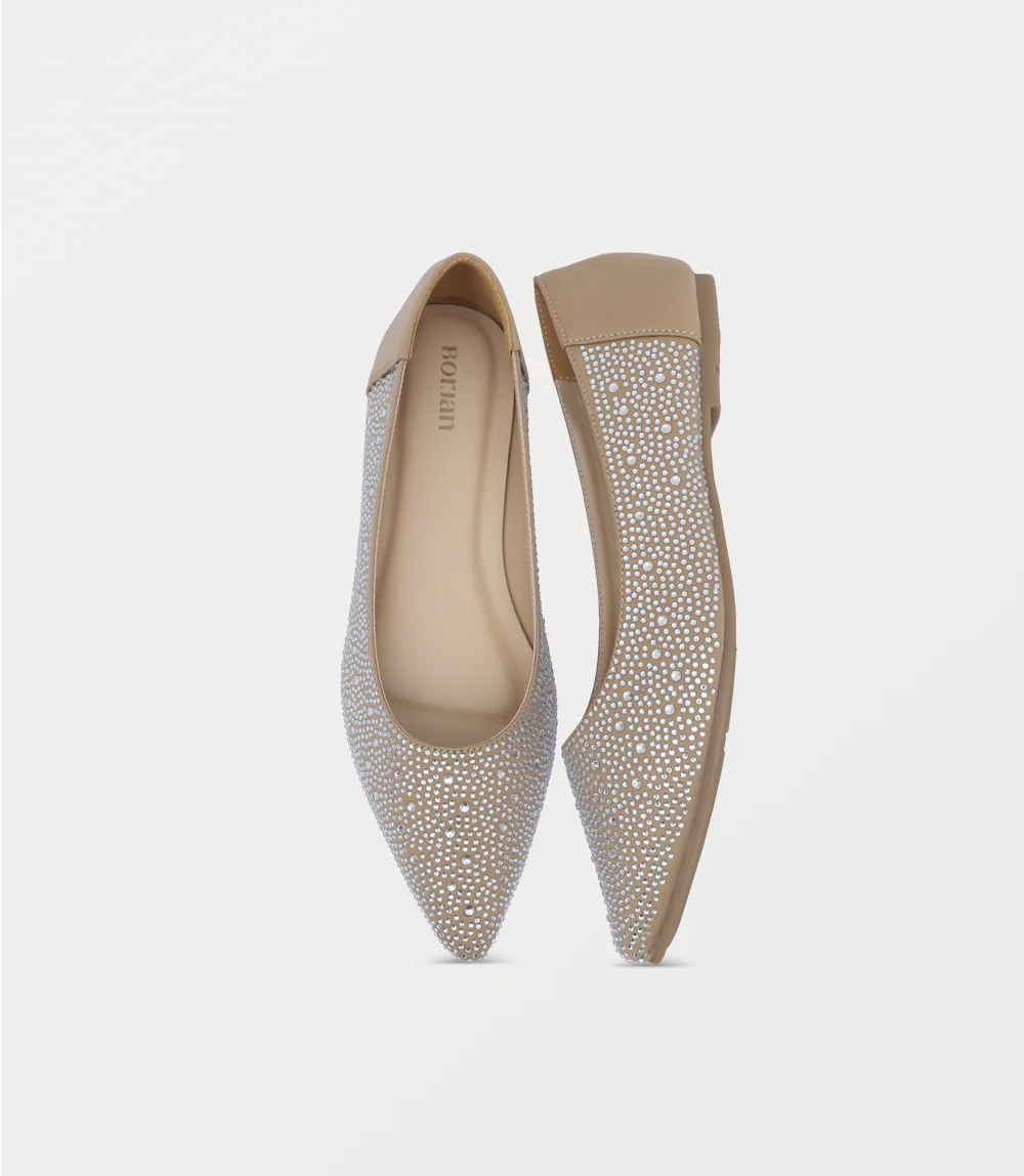 Women Ballerina-GOLDEN/BEG - Image 4