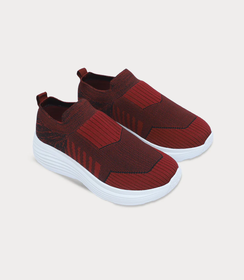 Women Sneakers-MAROON - Image 2