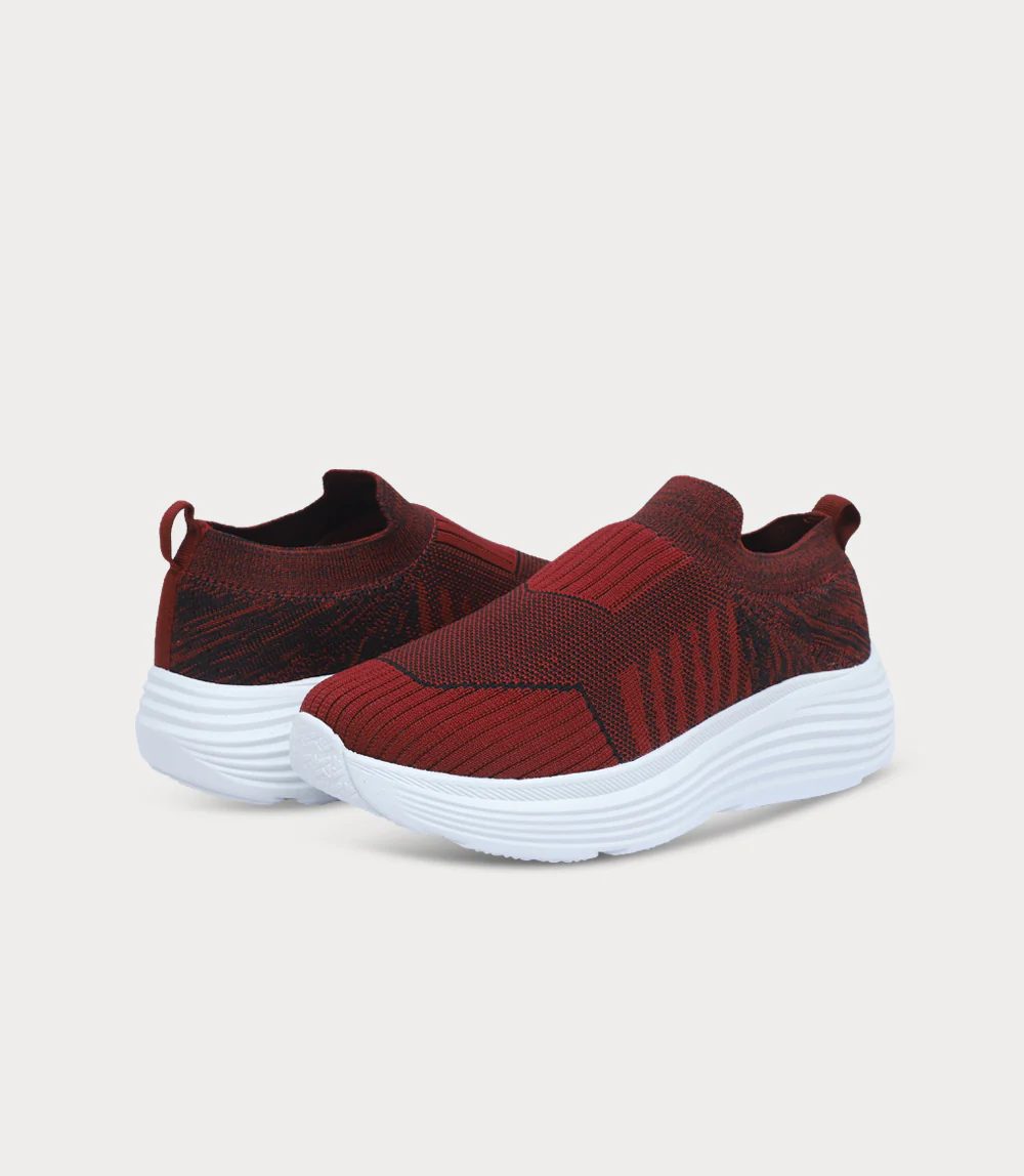 Women Sneakers-MAROON - Image 3