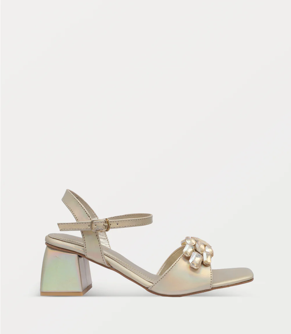 Women Sandal Heels-GOLDEN