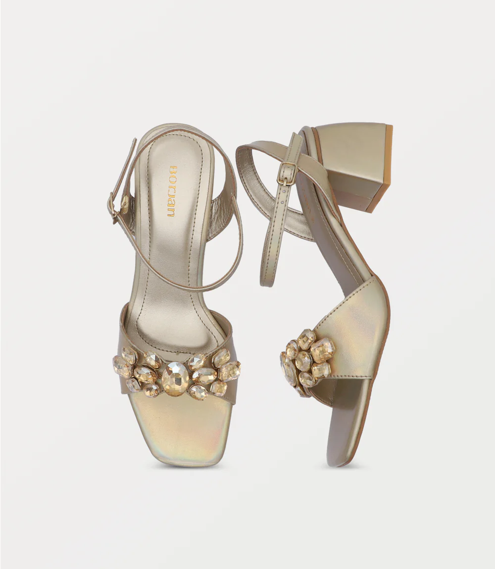 Women Sandal Heels-GOLDEN - Image 4