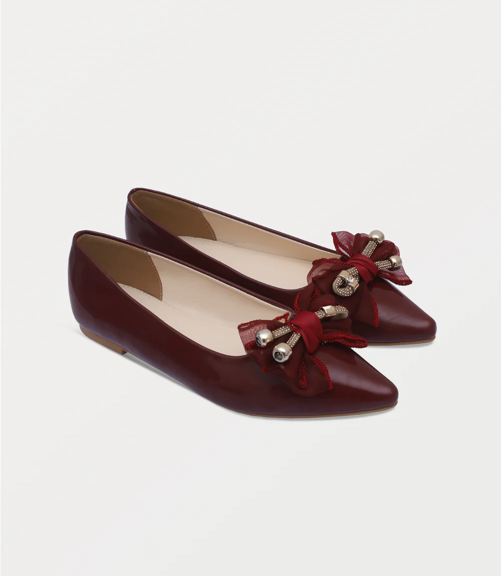 Women Ballerina-MAROON - Image 2