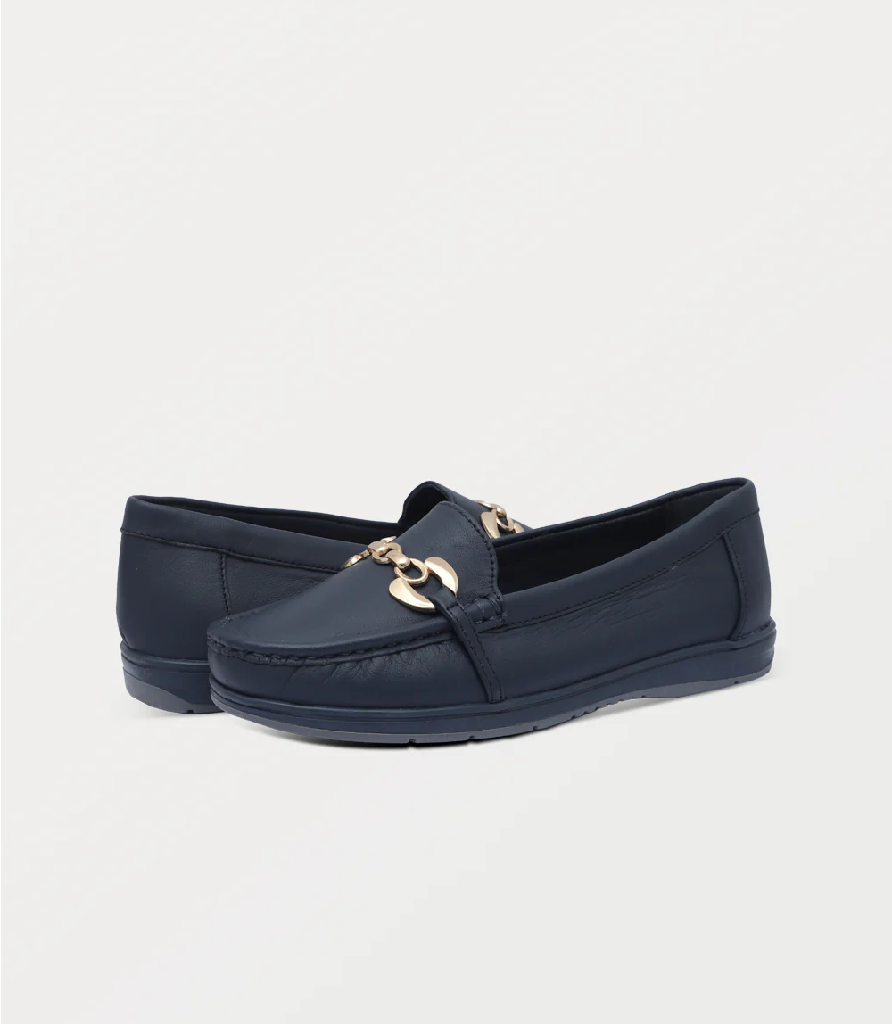 Women Moccasin-NAVY - Image 3