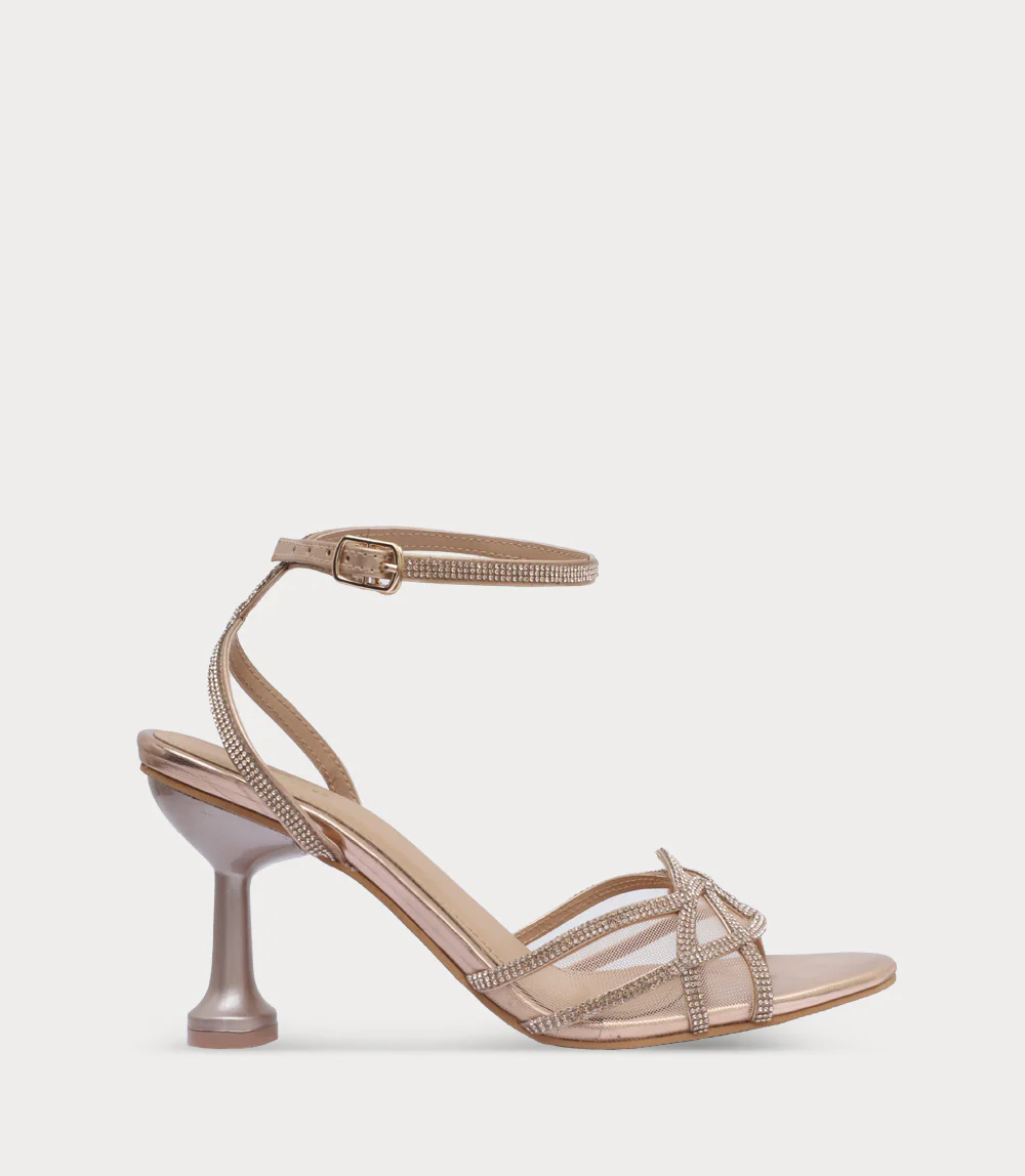 Women Sandal Heels-CHAMPAGNE