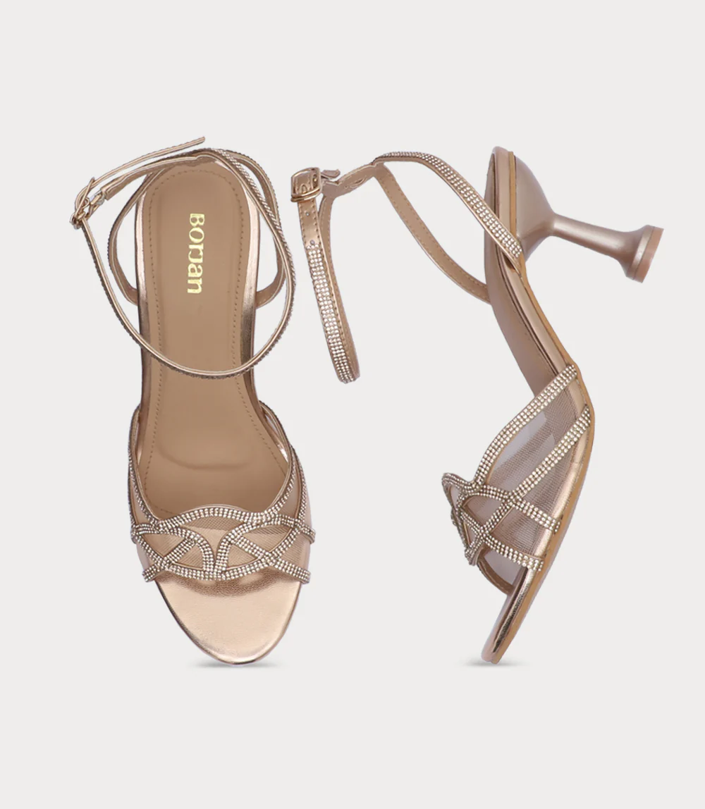 Women Sandal Heels-CHAMPAGNE - Image 4