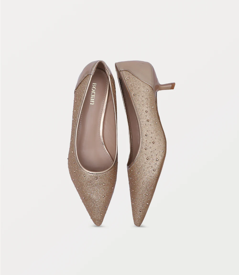 Women Court Shoes-CHAMPAGNE - Image 4