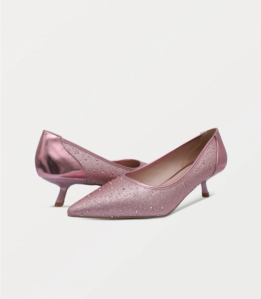 Women Court Shoes-PINK - Image 3