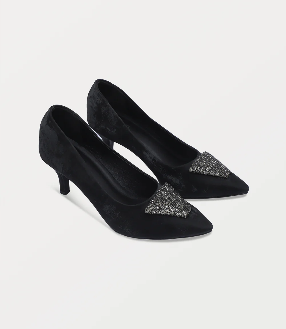 Women Court Shoes-BLACK - Image 2