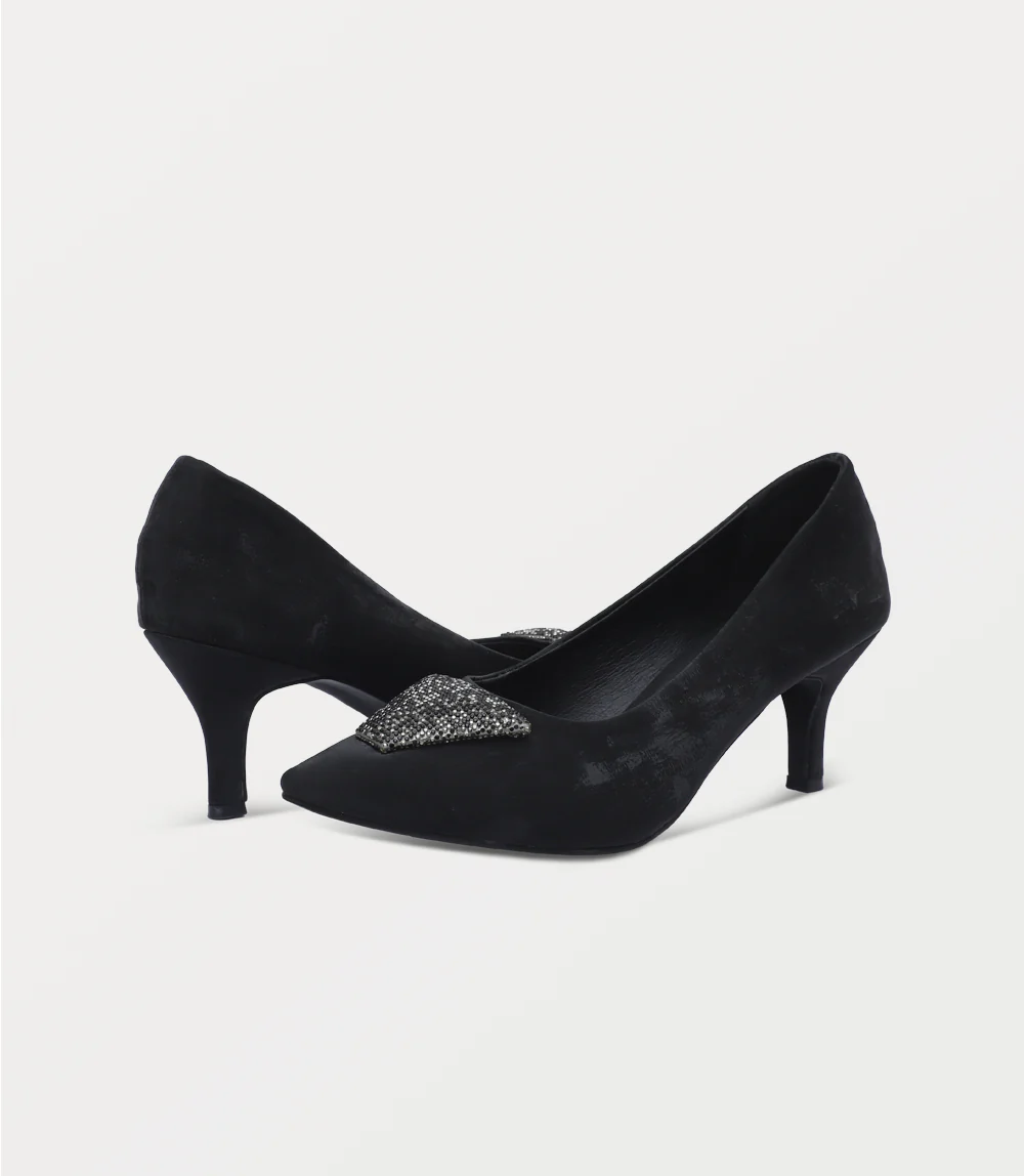Women Court Shoes-BLACK - Image 3