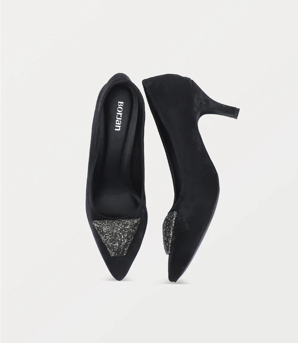 Women Court Shoes-BLACK - Image 4