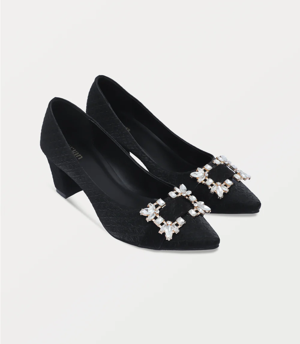 Women Court Shoes-BLACK - Image 2