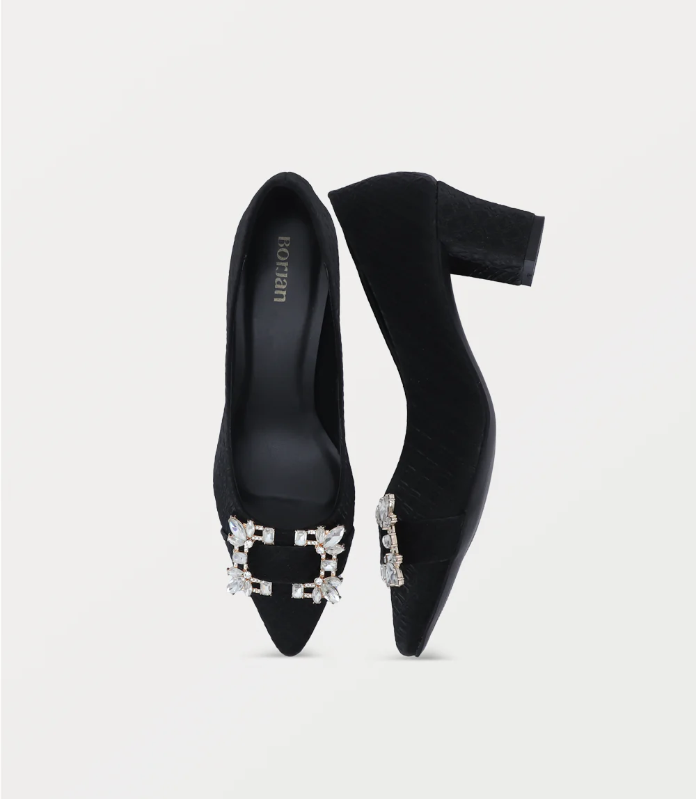 Women Court Shoes-BLACK - Image 4