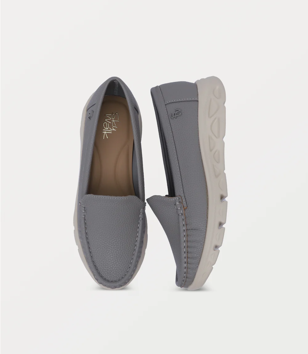 Women Comfort Moccasin-GREY - Image 4