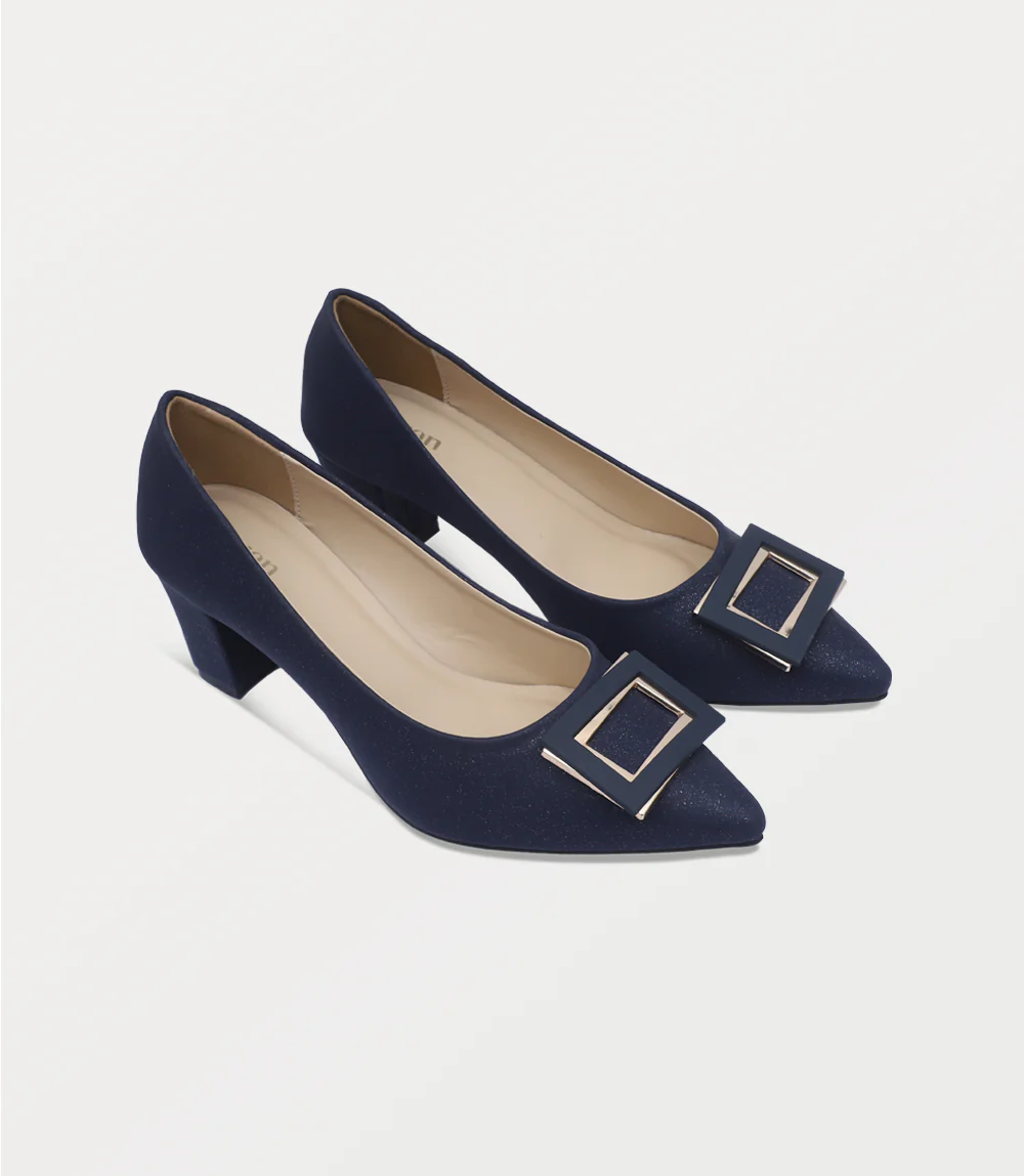 Women Court Shoes-NAVY - Image 2