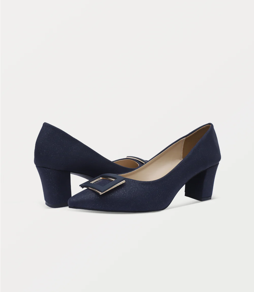 Women Court Shoes-NAVY - Image 3
