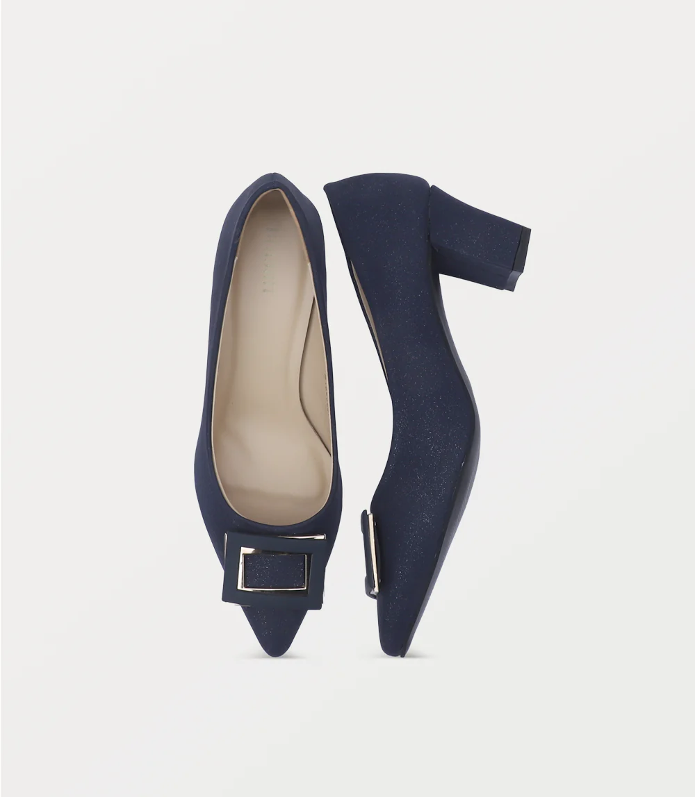 Women Court Shoes-NAVY - Image 4