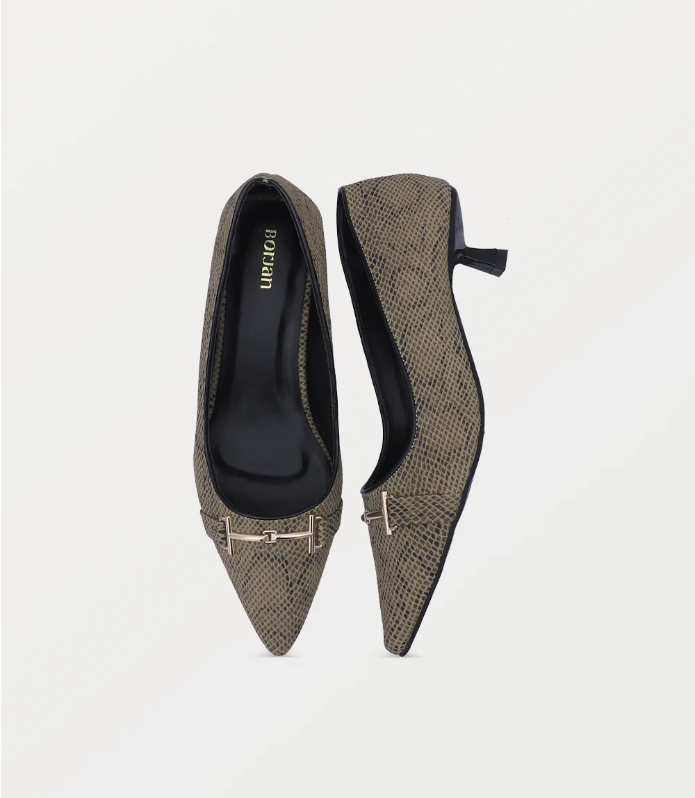 Women Court Shoes-DARK BEIGE - Image 4