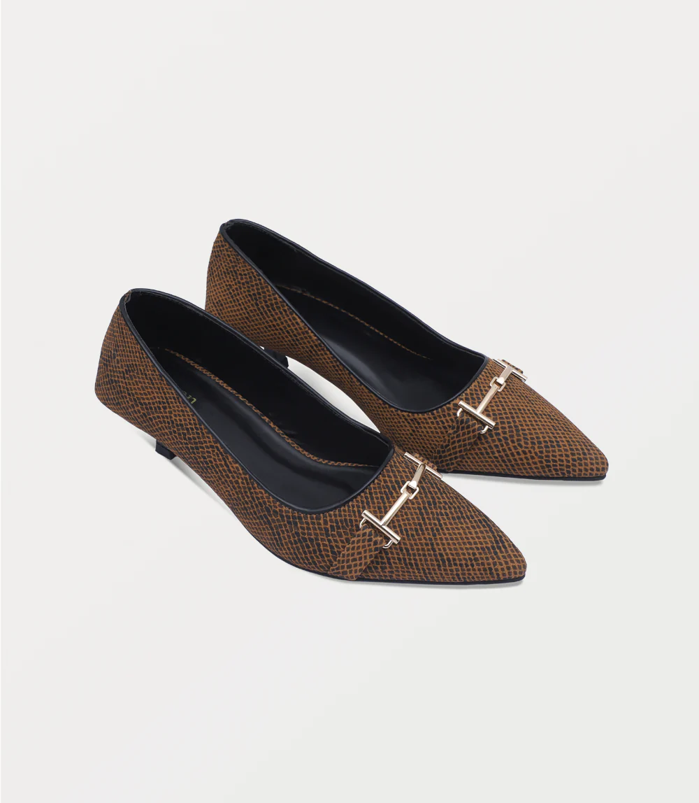 Women Court Shoes-TAN - Image 2
