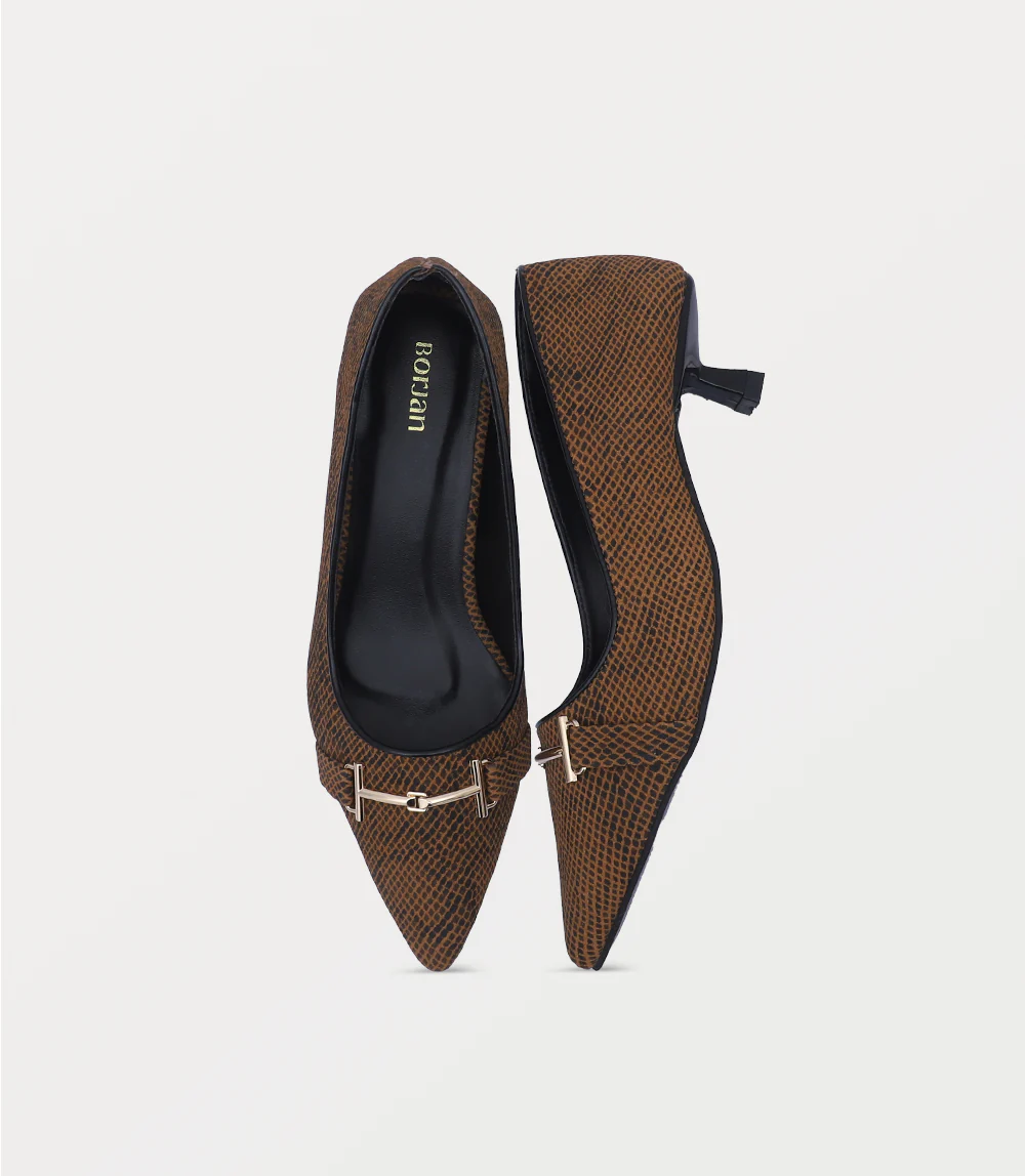 Women Court Shoes-TAN - Image 4