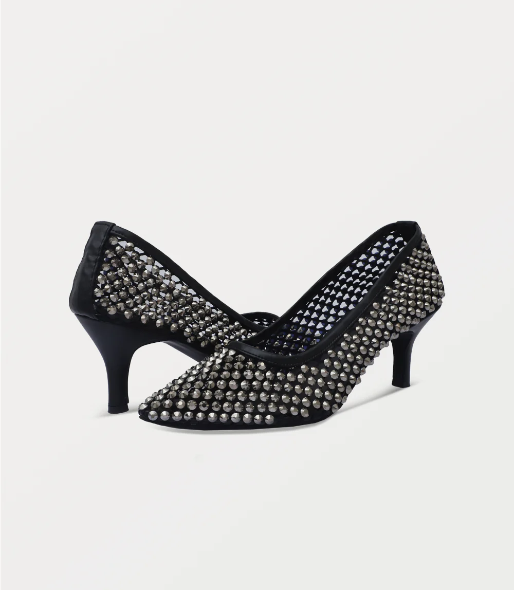 Women Court Shoes-BLACK - Image 3