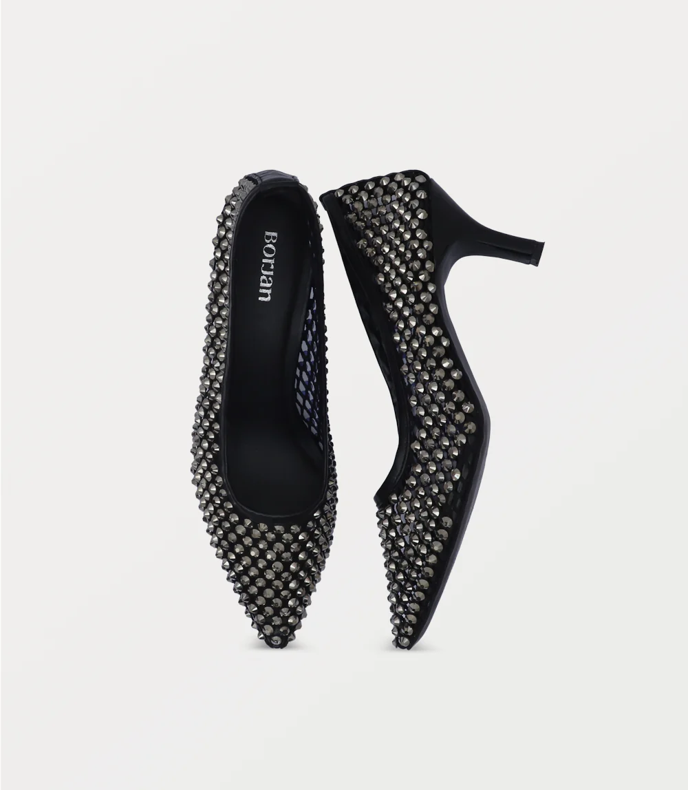Women Court Shoes-BLACK - Image 4