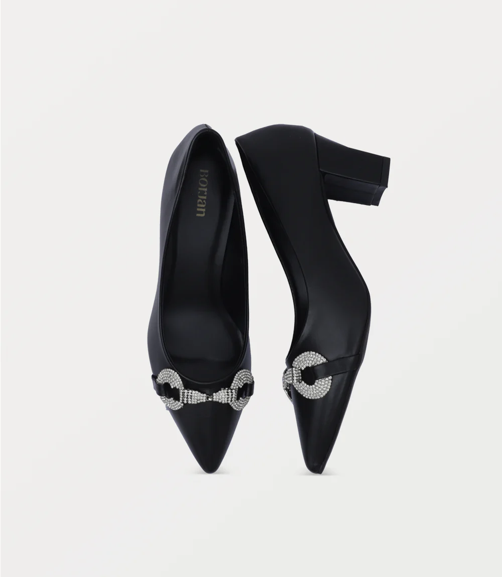 Women Court Shoes-BLACK - Image 4