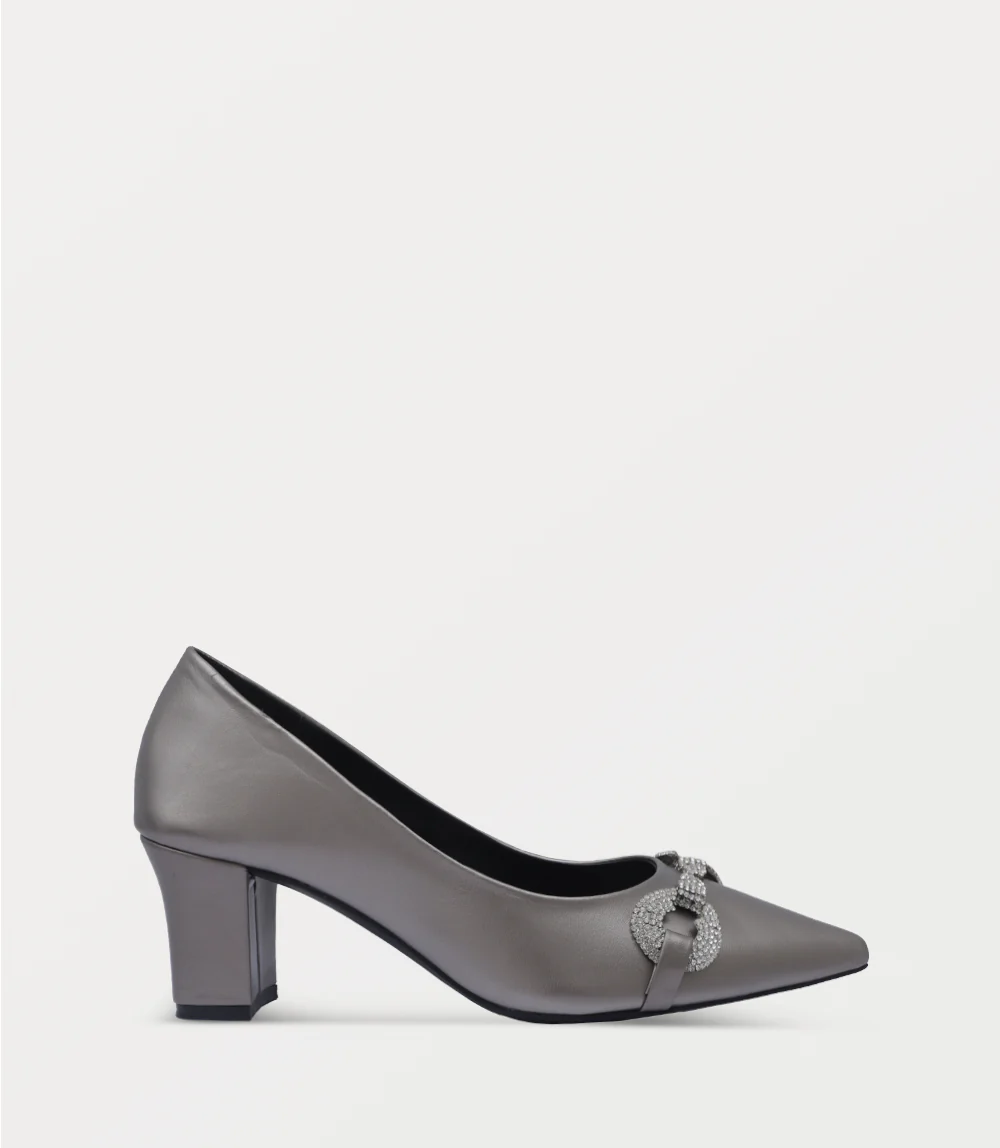 Women Court Shoes-PEWTER