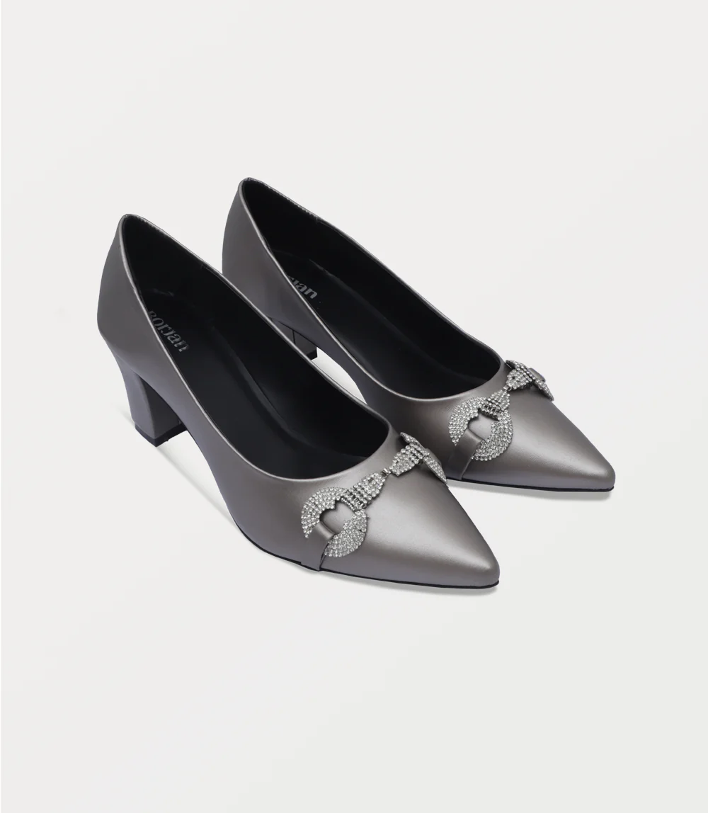 Women Court Shoes-PEWTER - Image 2