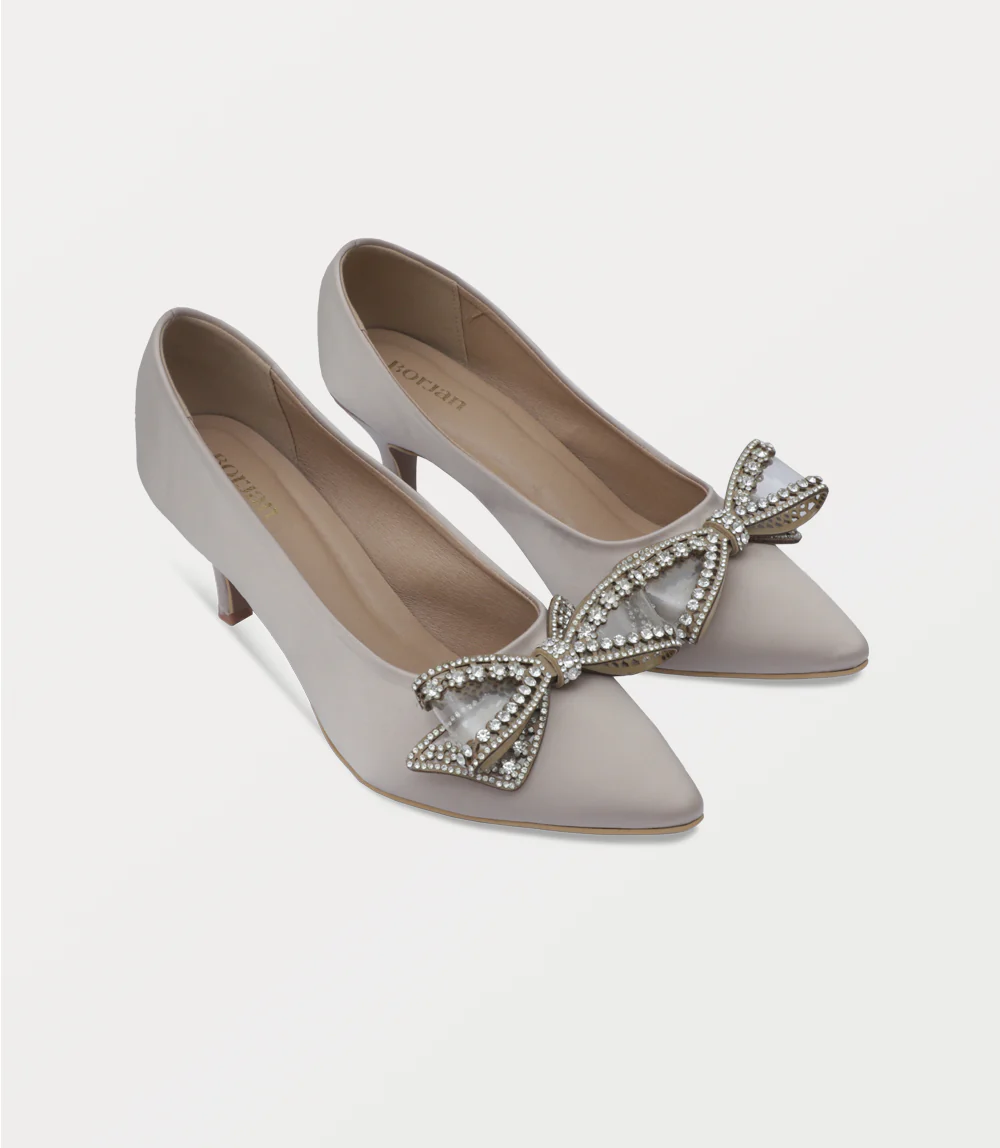 Women Court Shoes-BEIGE - Image 2