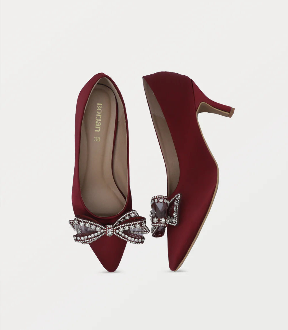 Women Court Shoes-MAROON - Image 4