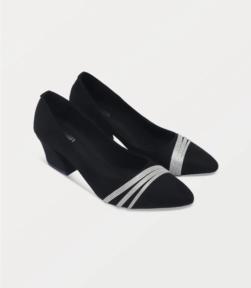 Women Court Shoes-BLACK - Image 2