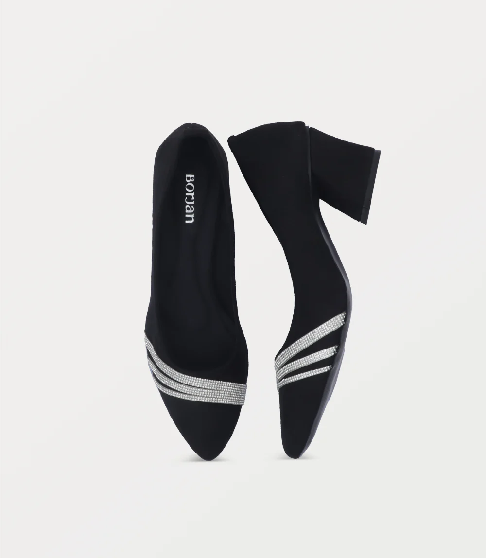 Women Court Shoes-BLACK - Image 4