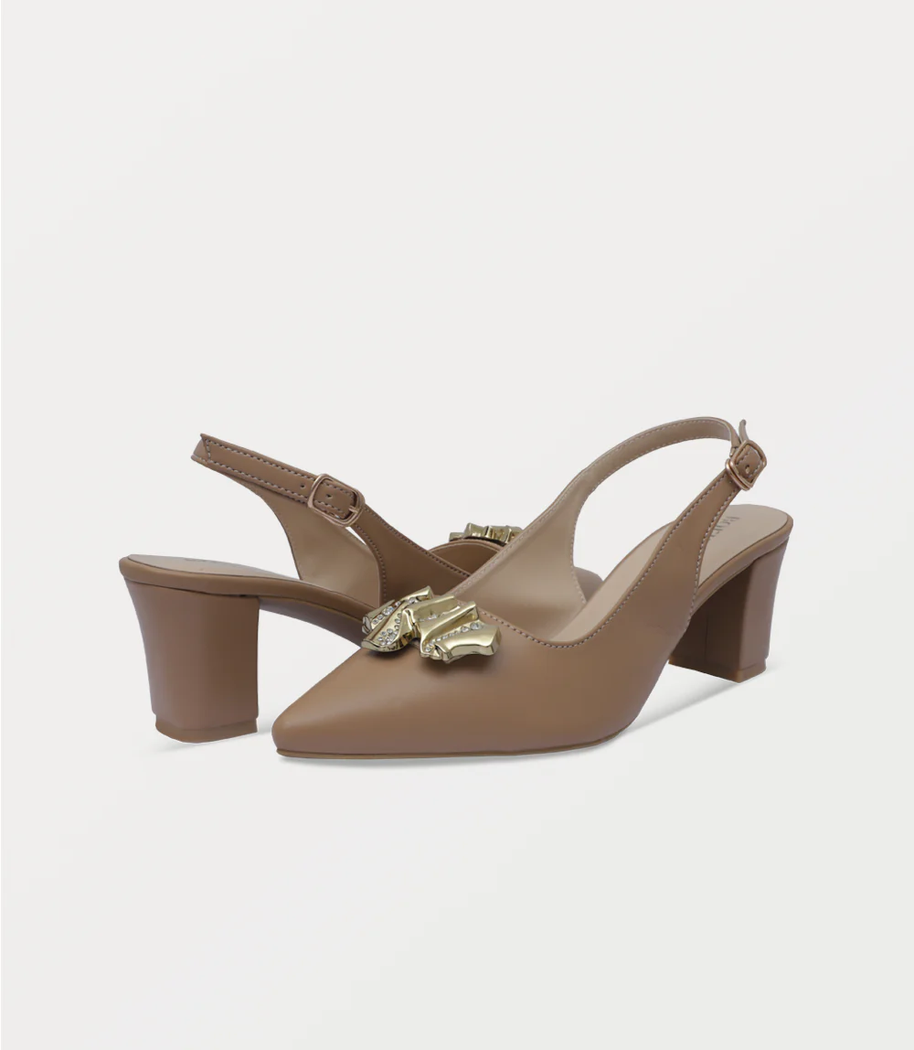 Women Sling Back-BEIGE - Image 3