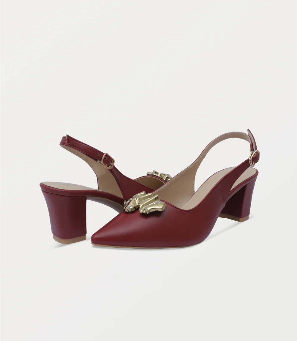 Women Sling Back-MAROON - Image 3