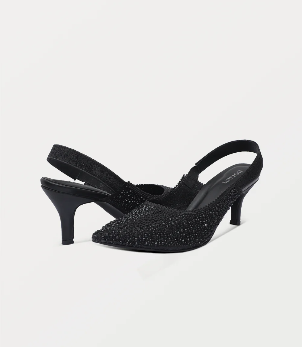 Women Sling Back-BLACK - Image 3