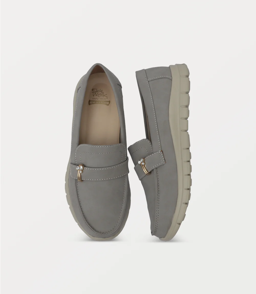 Women Moccasin-LIGHT GREY - Image 4