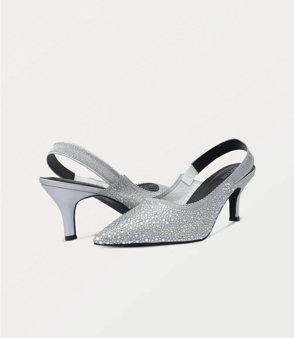Women Sling Back-SILVER - Image 3